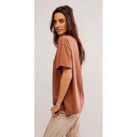 Free People clay brown oversized tee - Picture 2 of 8